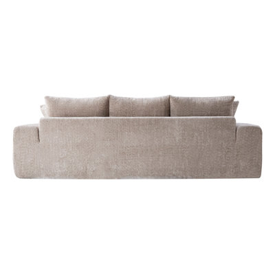 Canapé modulaire compressé très large de 100 po à l'avant courbé, canapé Boucle 3 places en forme de nuage avec mousse à haute résilience, facile à déplacer et à expédier, canapé surdimensionné moderne pour le salon