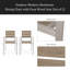 Chaise de salle à manger d'extérieur moderne en aluminium avec siège en faux bois (ensemble de 2)-1089628127