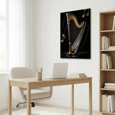"Harpe Music", reproduction d'art sur toile, ensemble de 1