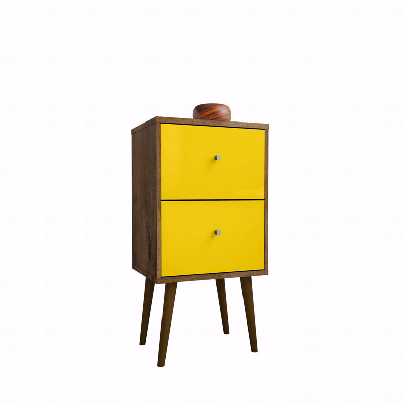 Table de chevet, Brun/jaune