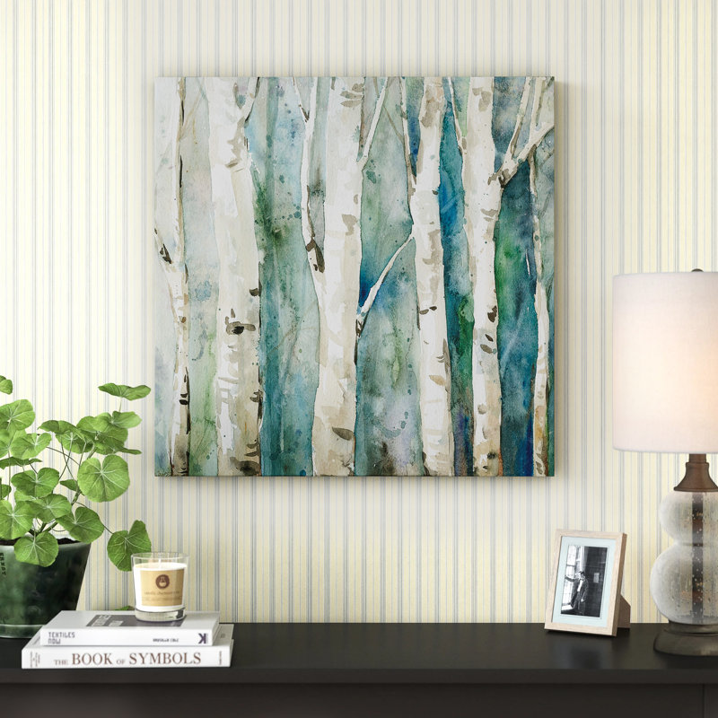 Reproduction de peinture sur toile tendue « River Birch II » Arjwan par Carol Robinson, H 24 po x l 24 po x P 1,5 po