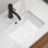 Lavabo de salle de bain rectangulaire encastrable 16 po sous le comptoir en porcelaine blanche