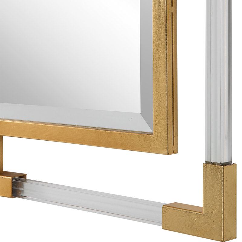 Gold and Clear Acrylic Rectangular Wall Mirror