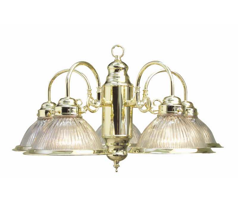 Lustre classique / traditionnel à 5 lumières Haelly, Laiton poli
