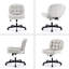 Fauteuil de bureau sans accoudoirs avec roulettes: Fauteuil large en cuir de polyuréthane, chaises de travail pivotantes réglables et confortables pour la maison, le bureau, le maquillage, les petits espaces et la chambre à coucher-261630949