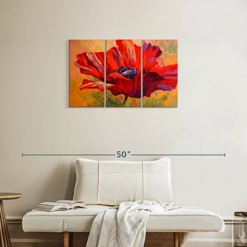 Harnek Delicate Red Poppy, 24" H x 38" W