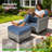 Allcot 5 - Person Wicker/Rattan Patio Furniture Set, Outdoor Sofa Set with Couch, Chairs, Ottomans and Comfy Cushions-112553076