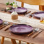 Ensemble de 4 assiettes à dîner en céramique mauve vancasso, assiettes cuites au four-129023652