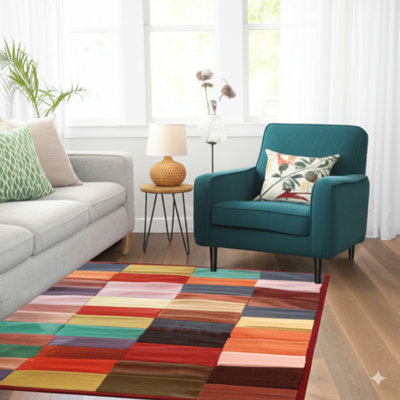 Tapis contemporain en laine touffeté à la main Captara