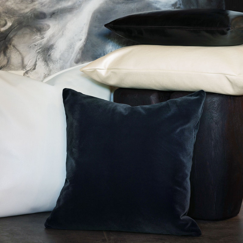 Capra Square Pillow Cover & Insert, Charcoal, 20" x 20"