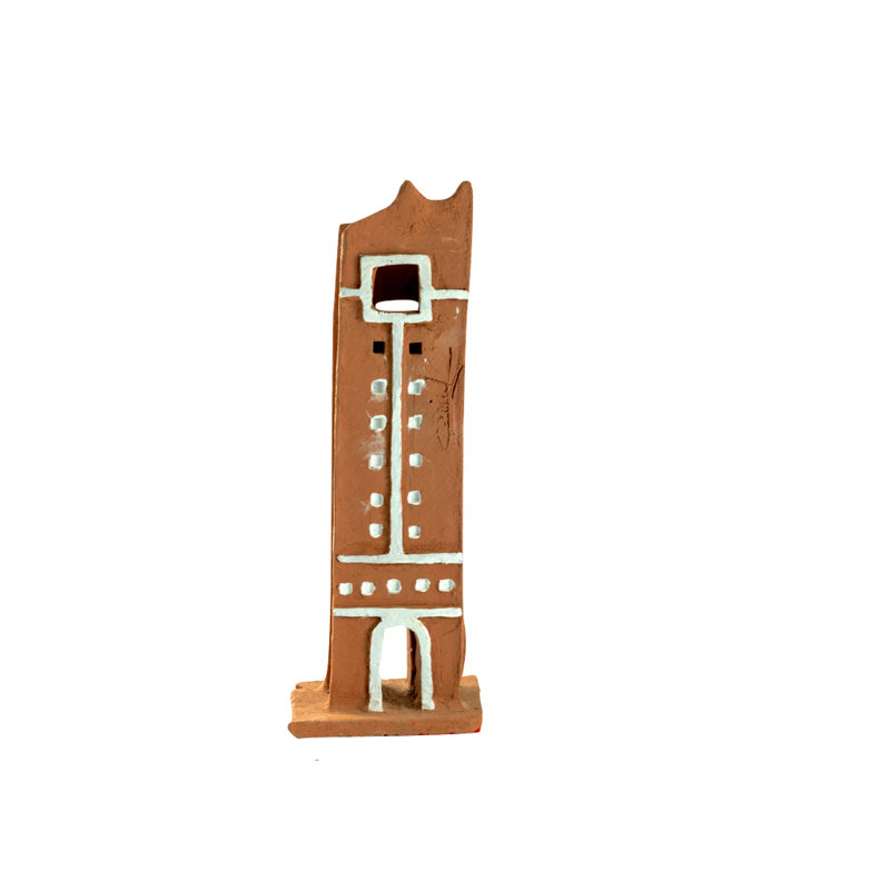 Sculpture Porte Dogon Terre, H 16 po x l 5,5 po x P 3 po