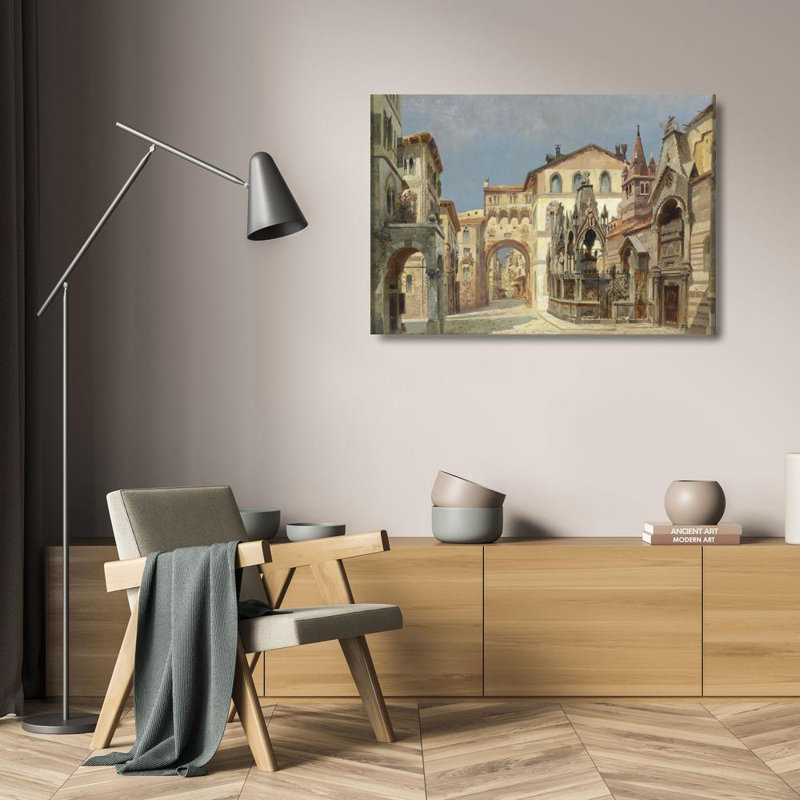 "Scagliergräber in Verona" par Anton Brioschi - Toile tendue avec châssis, H 24 po x l 17 po