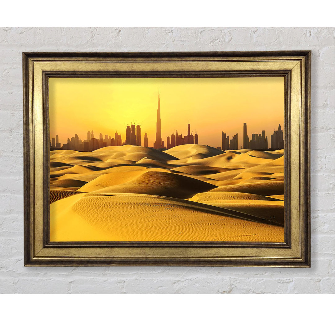 Burj Khalifa Golden Sunset - Einzelner Bilderrahmen Kunstdrucke