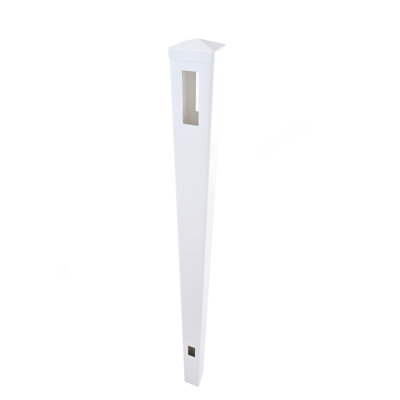 Ensemble de 2 poteaux pour clôture en vinyle blanc