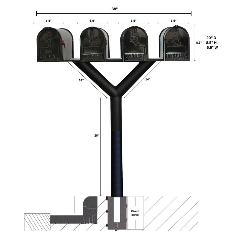 Penfield 71.25'' H Multi-Mount Post