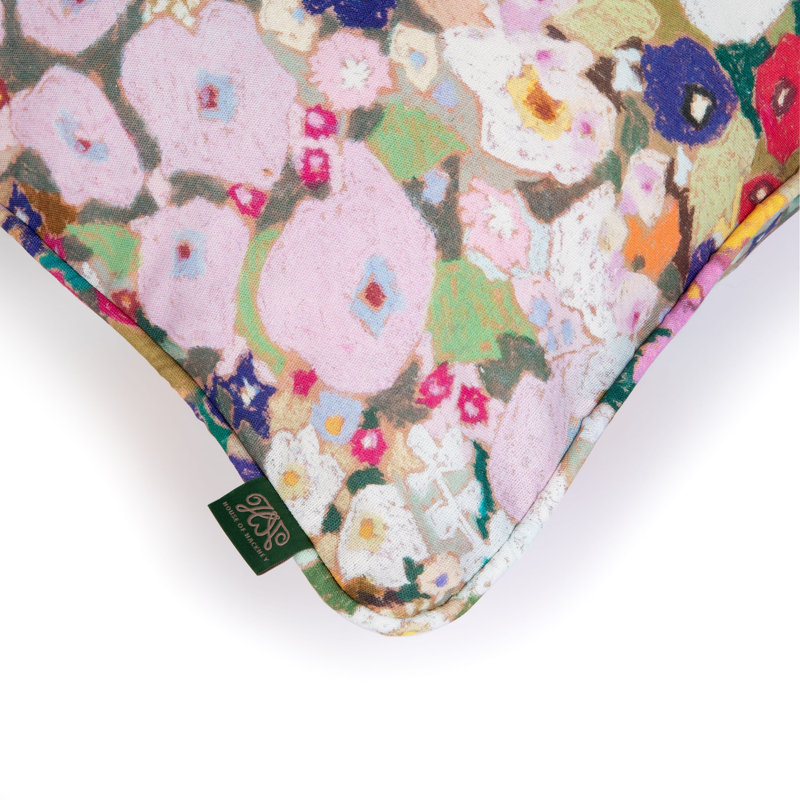 Hollyhocks Linen Square Throw Pillow Cover & Insert