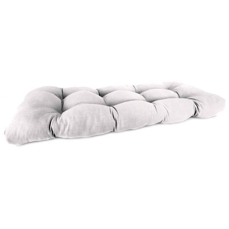 Sunbrella 44" x 18" Contoured Outdoor Wicker Bench Cushion, Canvas Linen