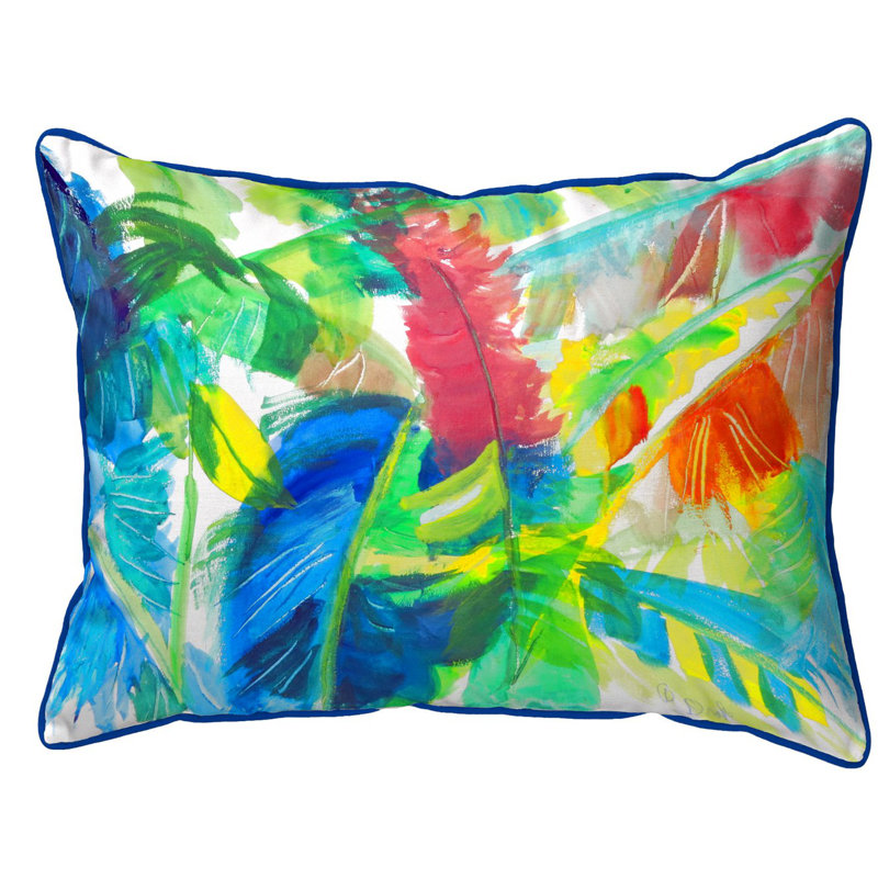  Housse et insert de coussin rectangulaire d'extérieur Abstract Palms, 11 po x 14 po