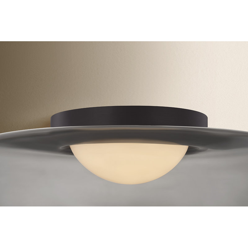 Opalesce 1-Light 2700K Dimmable Integrated LED Flush Mount, Bronze / Modern Brass