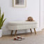 Banc de rangement repose-pieds ovale, pieds en bois d'hévéa-1100979610-1100979591