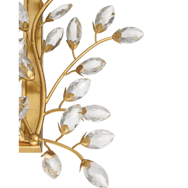 Forget-Me-Not Rectangle Metal Beveled Wall Mirror, Gold