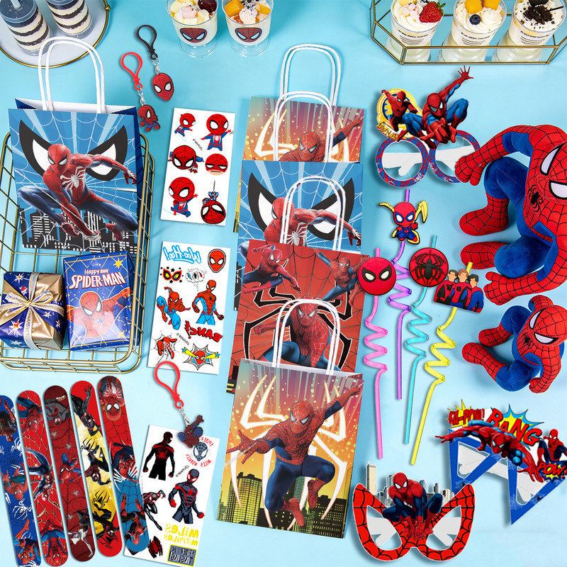 Spiderman SquarePants Party Favors,84pcs All-In-One Spiderman Birthday Party Favors Pack