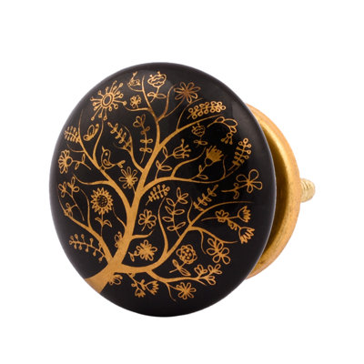 Gold Tree Ceramic Knob