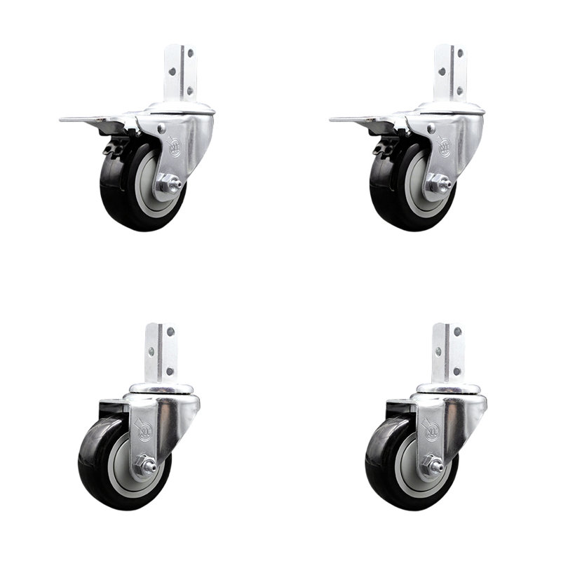Square Stem Caster, Black