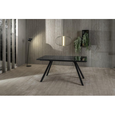 Pontoosuc Extendable Rectangular Glass Top Dining Table