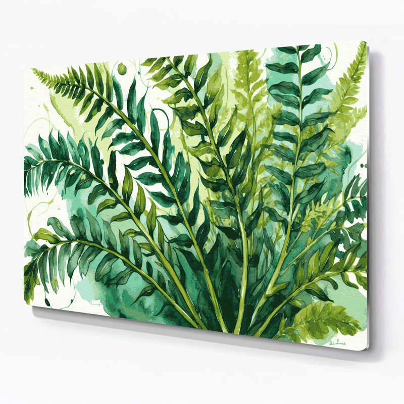 Art mural en métal Botanical Nephrolepis, H 20 po x l 24 po