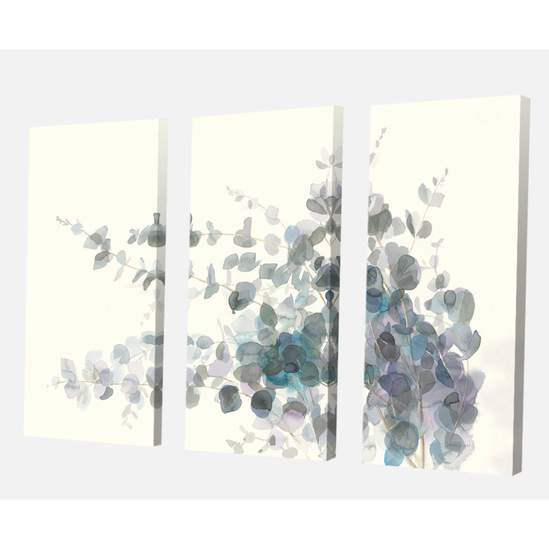 « gray aquarelle fleur ii », reproduction d’image multi-pièces sur toile, H 40 po x l 60 po x P 1 po