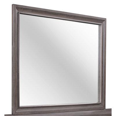 Miroir exquis avec bordure en bois et verre biseauté pour la décoration intérieure