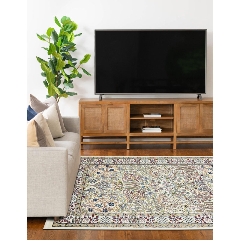 Tapis bleu Jackson Jackson, Ivory, Rectangle 10 pi x 13 pi