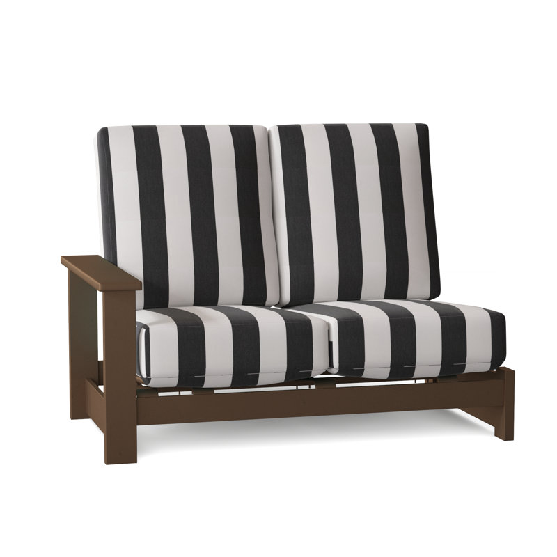 Causeuse Cherin avec coussins, Accoudoir à gauche (vu de face), Cabana classique à rayures noires Sunbrella®