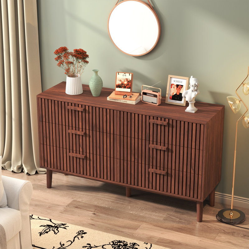 100cm W 6 - Drawer Chest of Drawers, Walnut