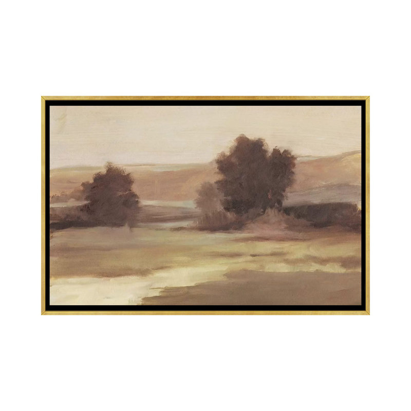 "Discrète Landscape II" par Ethan Harper, reproduction d’art, H 32 po x l 48 po x 1,5 po, Pas de tapis, Toile encadrée d'or