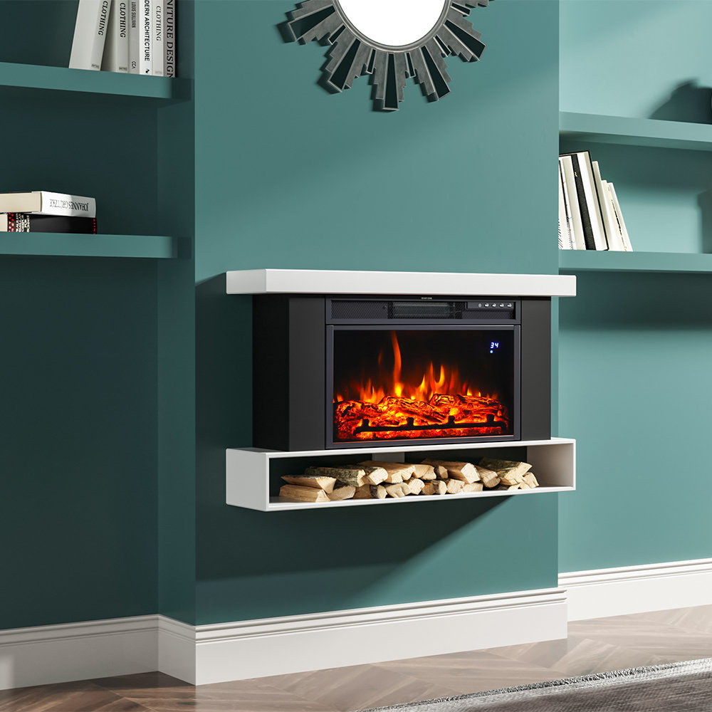 Dreu Recessed Wall Mounted Electric Fire Suite
