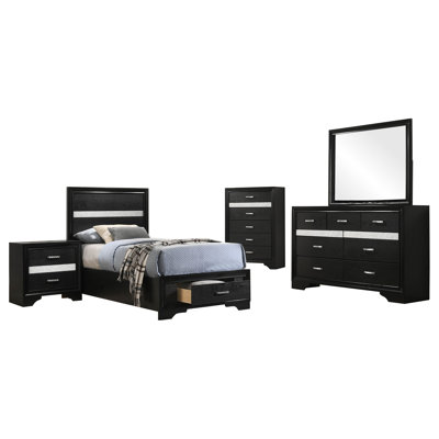 Annie Black 5-piece Twin Bedroom Set