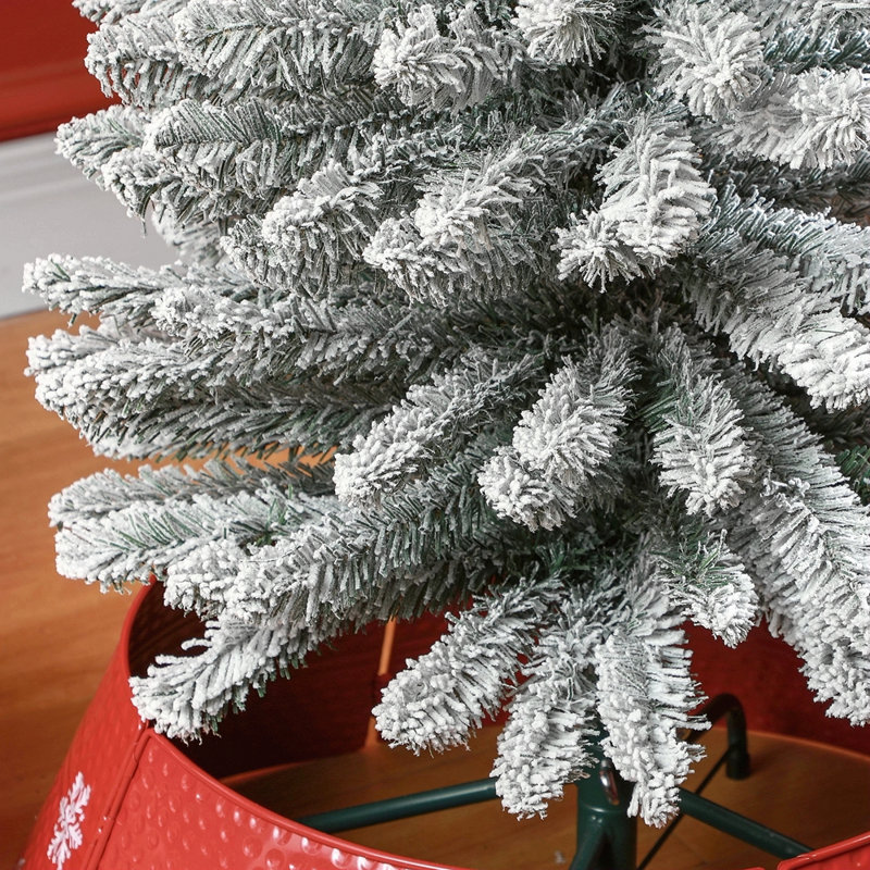 Arbre de Noël artificiel 5 pi avec 263 pointes enneigées, base en métal, arbre de Noël réaliste