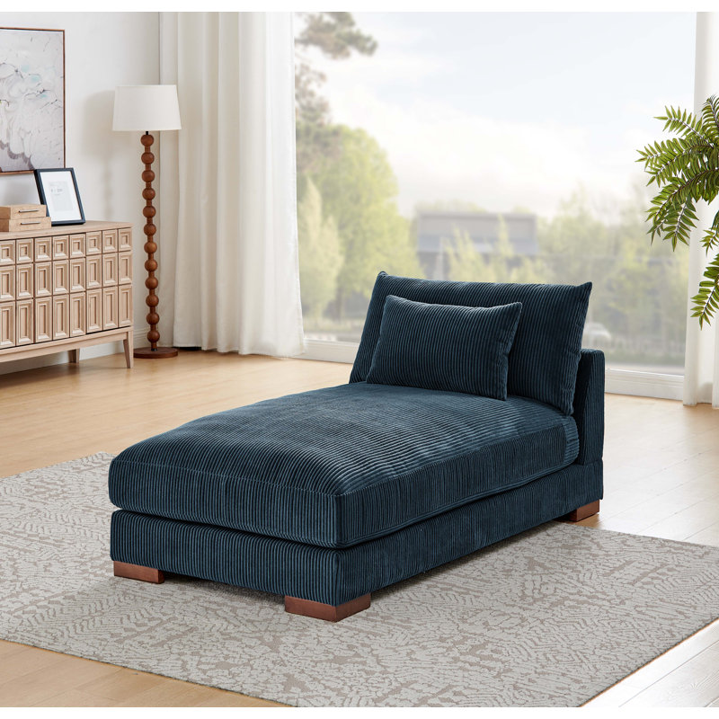 Ayvion Upholstered Chaise Lounge, Chaise Blue KD
