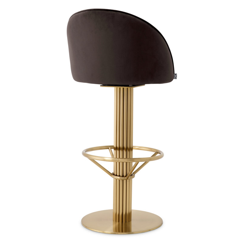 Counter Stool Dorland Roche Dark Gray Velvet, 30.71" Bar Stool