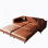 King Size Pull Out Sofa Bed, 3-In-1 Faux Leather Convertible Sleeper With Ultra Wide Armrests, Tufted Modern Sofa, 4-Seater Couch With 2 Pillows For Living Room, Light Brown