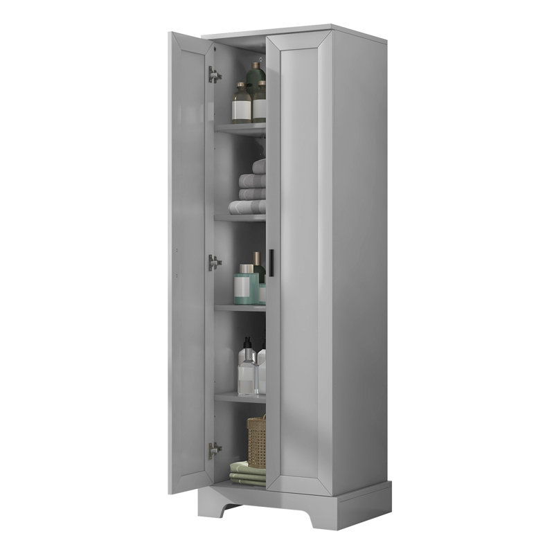 Armoire de rangement d'appoint avec tablette réglable, Gris