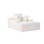 Chaise longue blanche avec revêtement en velours côtelé, 3 coussins décoratifs, accoudoirs larges, support ergonomique, mousse à mémoire de forme, fauteuil moderne surdimensionné sans assemblage pour se détendre à la maison, rembourrage en mousse, forme, espace de vie-963770801
