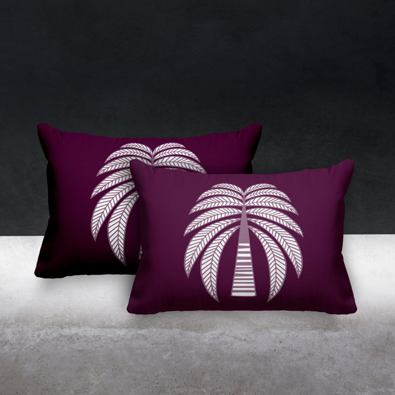 Polyester / Mélange de polyester Housse de coussin rectangulaire intérieure / extérieure lombaire et insert, Mauve