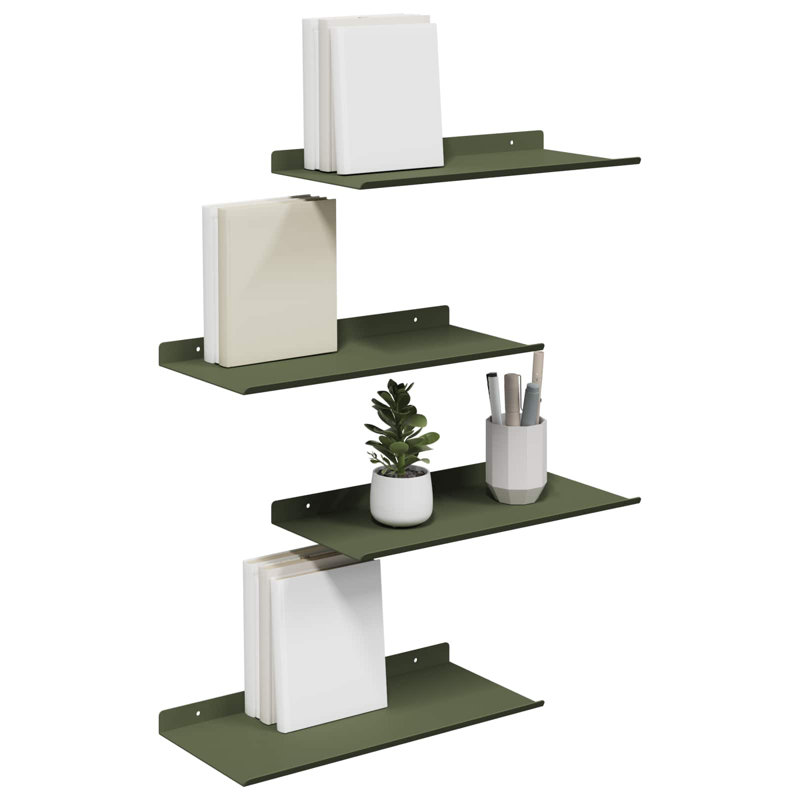 Steel Floating Shelf, Olive Green