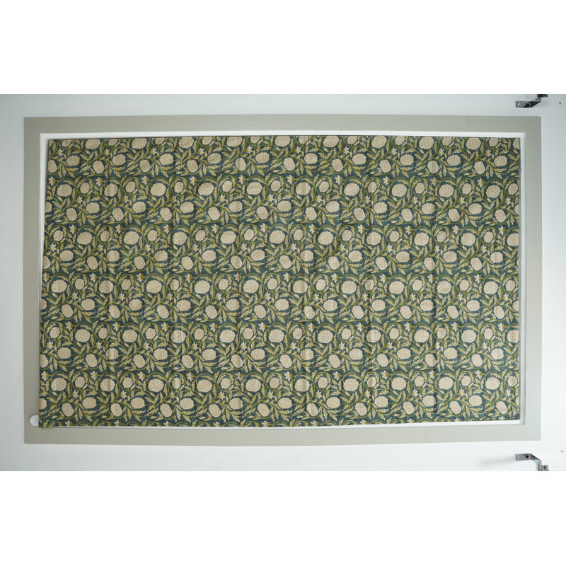 Rideaux romains imprimés à la main - parures de fenêtre élégantes, merakhi, vert, L 36 po x L 72 po