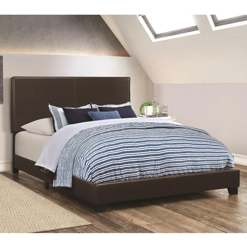 Lit tapissier standard Mielke, Brun, Grand