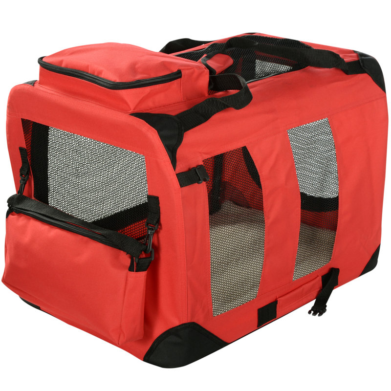 Chorley Collapsible Soft-Sided Crate with 1 Door, Extra Large (58 cm H x 56 cm W x  81 cm L), Red