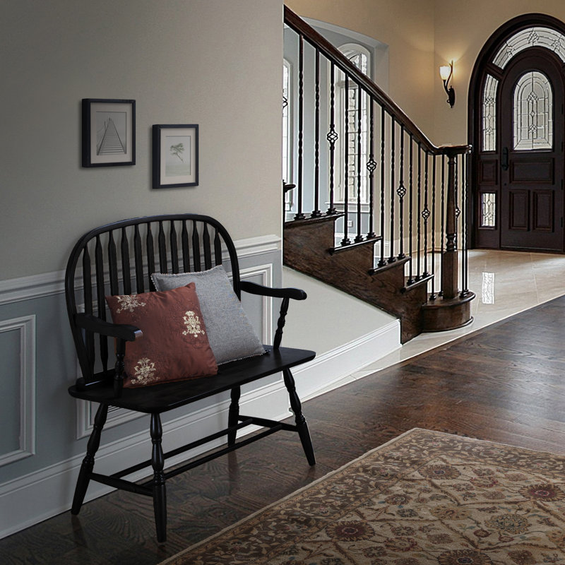 Luray Solid Wood Bench, Antique Black